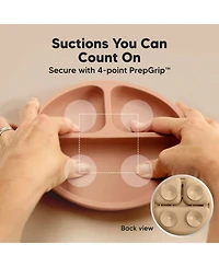 KeaBabies 3-Pack Prep Suction Plates with Lids, 100% Silicone Baby Plates with Lid, Bpa-Free Kids Divided Toddler Plates
