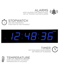 Ivation Large Digital Clock, 36" Led Wall Clock with Alarms, Timer & More