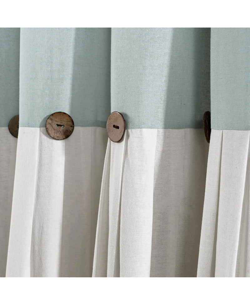 Lush Decor Linen Button Window Curtain Panels