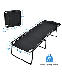 Slickblue 4 Position Folding Lounge Chaise with Adjustable Backrest and Footrest