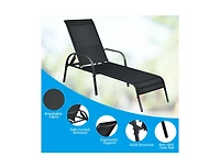 Slickblue Adjustable Patio Chaise Folding Lounge Chair with Backrest