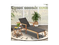 Slickblue Patio Rattan Lounge Chair with 4-Position Adjustable Backrest