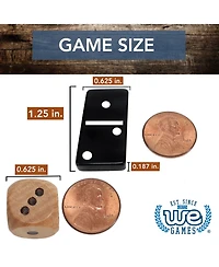 We Games Mini Double 6 Dominoes, Dice and Card Travel Game