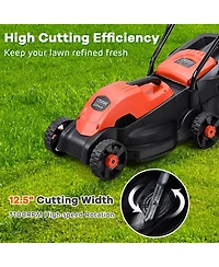 Slickblue Electric Push Lawn Corded Mower with Grass Bag
