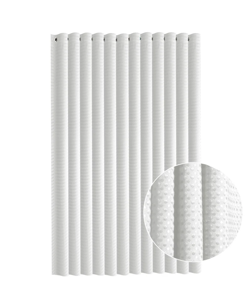 Clara Clark Heavy Duty Fabric Water-resistant Shower Curtains - Waffle Design 72"x72"