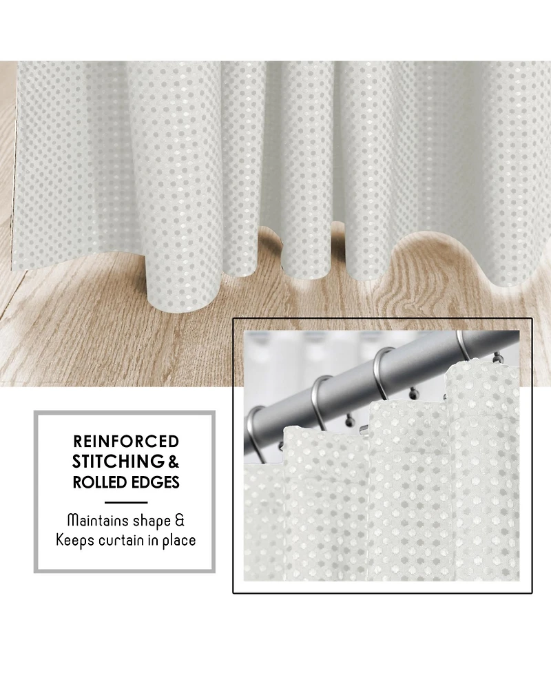 Clara Clark Heavy Duty Fabric Water-resistant Shower Curtains - Waffle Design 72"x72"