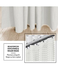 Clara Clark Heavy Duty Fabric Water-resistant Shower Curtains - Waffle Design 72"x72"