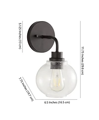 Jonathan Y Sandrine Iron/Seeded Glass Cottage Rustic Led Vanity Light