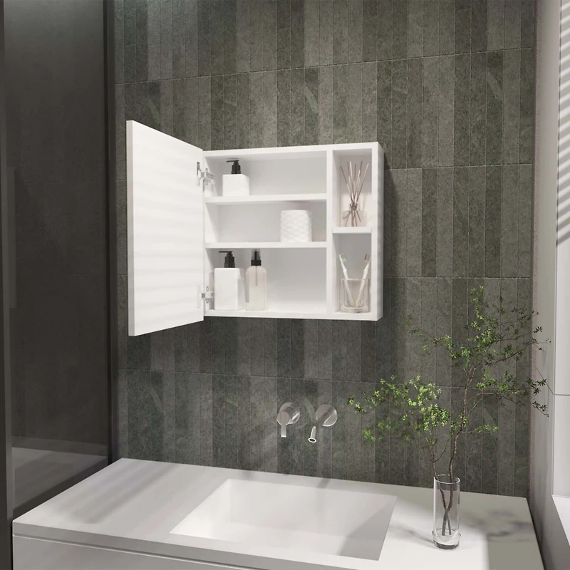 Streamdale Furniture Myrick 2-Shelf Medicine Cabinet With Mirror