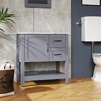 Streamdale 30In Gray Bathroom Vanity with Mirror And Top Only
