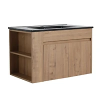 Streamdale 30 Inch Bathroom Vanity With Black Ceramic Basin And Adjust Open Shelf
