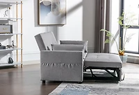 Streamdale Light Grey 3-in-1 Convertible Loveseat with Pocket