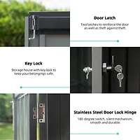 Streamdale Metal Garden Shed for Outdoor Storage, 6.5'X 4.2', with Lockable Door