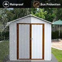 Streamdale Outdoor Storage Sheds 4FTx6FT Apex Roof White+Yellow