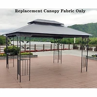 Streamdale 13 X 10FT Patio Double Roof Gazebo Replacement Canopy Top Fabric, Gray