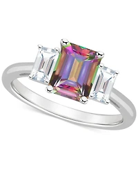 Mystic Topaz (2 ct. t.w.) & White (3/4 Emerald-Cut Statement Ring Sterling Silver (Also Pink Topaz)