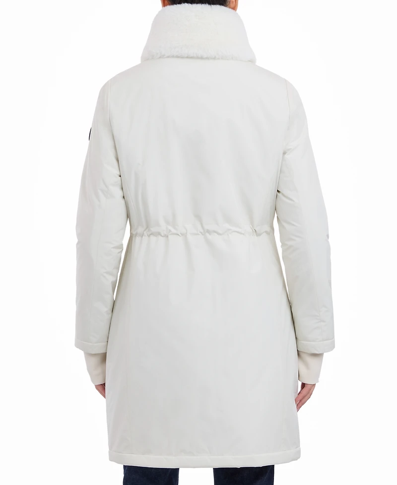 Michael Michael Kors Women's Faux-Fur-Trim Anorak Raincoat