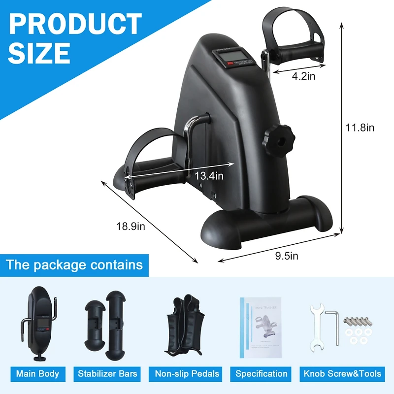 Streamdale Mini Exercise Bike with Electronic Display - 120Kg Capacity