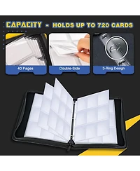 Clovercat 9 Pocket Waterproof Trading Card Binder: 720 Double Sided Pocket Album