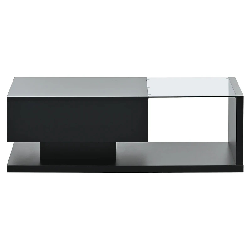 Simplie Fun Modernist Glass-Wood Center Table