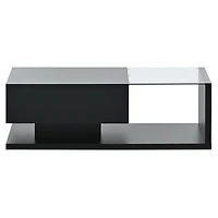 Simplie Fun Modernist Glass-Wood Center Table