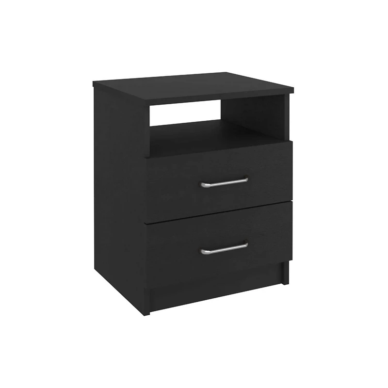Streamdale Napoles Nightstand, Superior Top, Two Drawers, One Shelf - White