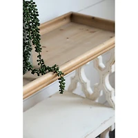 Streamdale Furniture 35.5" X 14" X 32" Distressed White And Natural Wood Shelf Tray, French Country Console Table