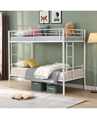 Simplie Fun Metal Bunk Bed White