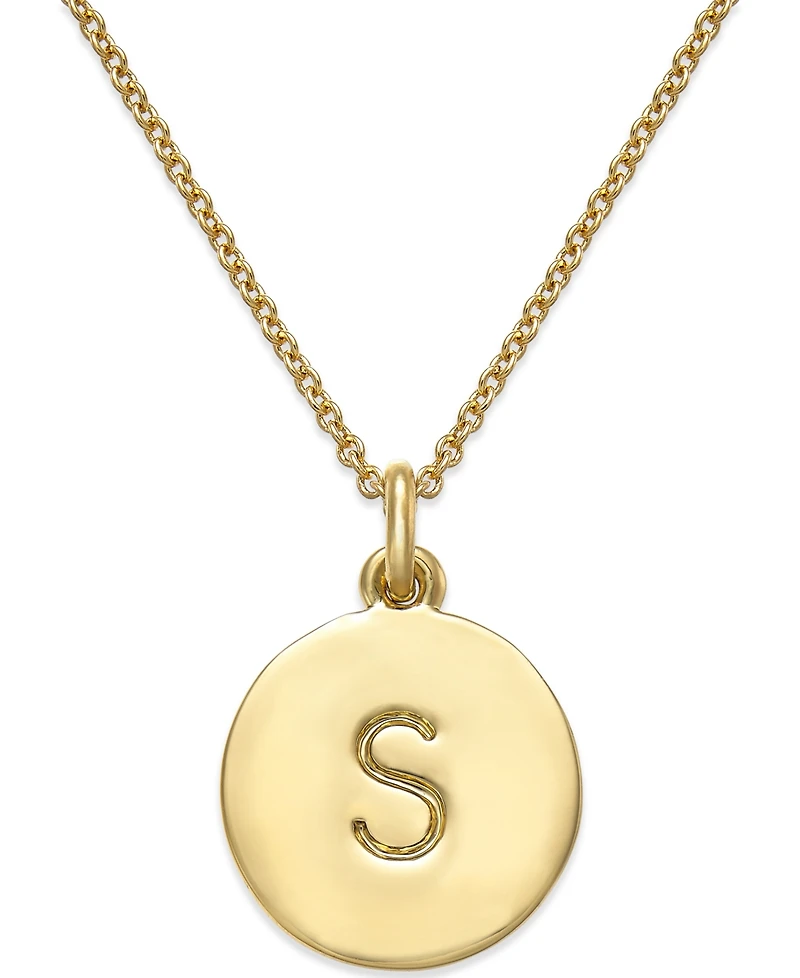 Kate Spade New York 12k Gold-Plated Initials Pendant Necklace, 17" + 3" Extender