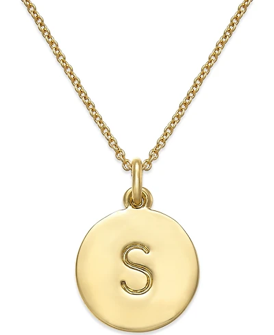 Kate Spade New York 12k Gold-Plated Initials Pendant Necklace, 17" + 3" Extender