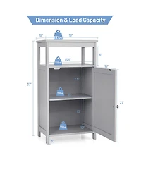 Bathroom Wooden Floor Cabinet Multifunction Storage Rack Organizer Stand