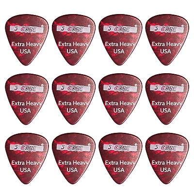 5 Core Guitar Picks 12 Piece 1.2mm Celluloid Extra Heavy Gauge Pick for Acoustic Electric Bass Guitar Natural Feel Warm Tone Puas Para Guitarra