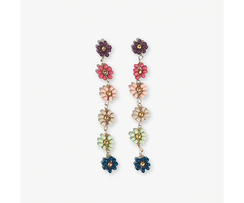 Ink + Alloy Amanda Daisy Beaded Drop Earrings