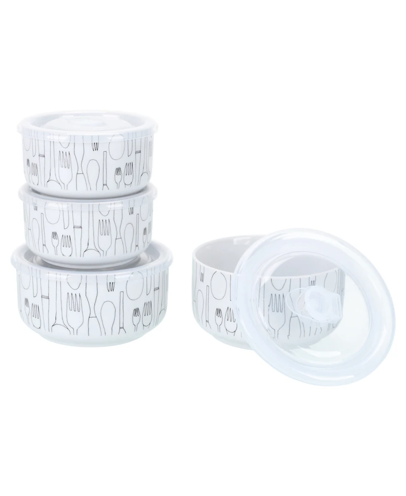 Bia Cordon Bleu Porcelain 20 & 30 oz. Cutlery Storage Jars with Lids, Set of 4