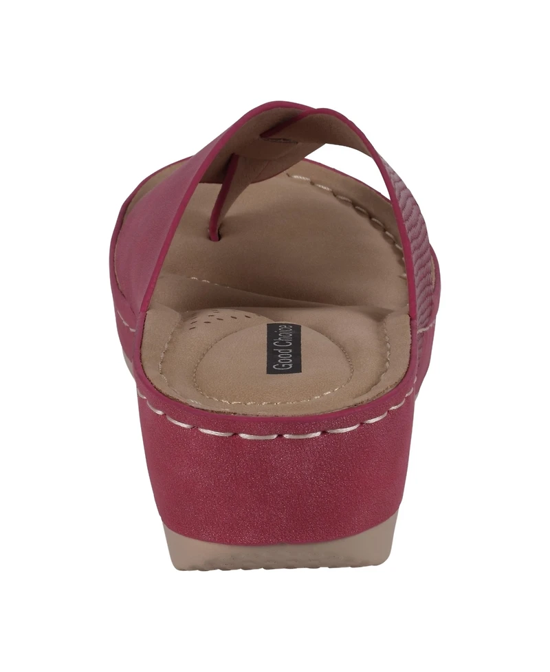 Gc Shoes Women's Dafni Thong Comfort Wedge Sandals