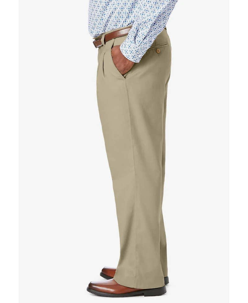 KingSize Big & Tall Relaxed Fit Wrinkle-Free Expandable Waist Pleated Pants