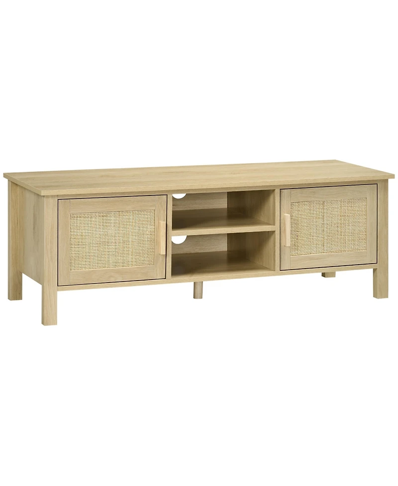 Homcom Boho Tv Sd, Holds 60" TVs, Entertainment Center, Natural