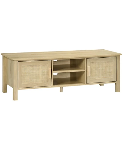Homcom Boho Tv Sd, Holds 60" TVs, Entertainment Center, Natural