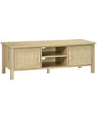 Homcom Boho Tv Sd, Holds 60" TVs, Entertainment Center, Natural