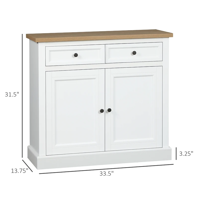 Homcom Buffet Cabinet with 2 Storage Drawers and Cabinet,