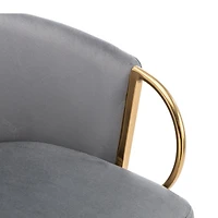 Streamdale 2-Piece 30" Velvet Barstools with Chrome Footrest