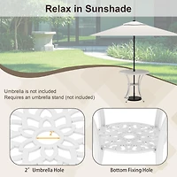 5 Pcs Patio Table Chair Set Outdoor Cast Aluminum Patio Set with Umbrella Hole