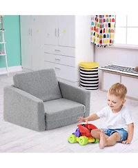 2-in-1 Toddler Fold out Couch Children s Convertible Sofa to Lounger