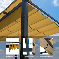 Streamdale Aluminum Pergola Gazebo with Retractable Canopy