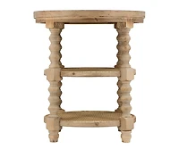 Streamdale Furniture D23.5 X 25" Round 3-Tiered Side Tabel, Natural End Tabel For Lving Room Bedroom Entryway, Brown