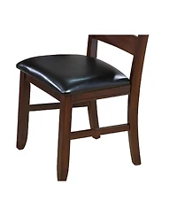 Streamdale 2 Contemporary Dining Chairs Solid Wood, Faux Leather