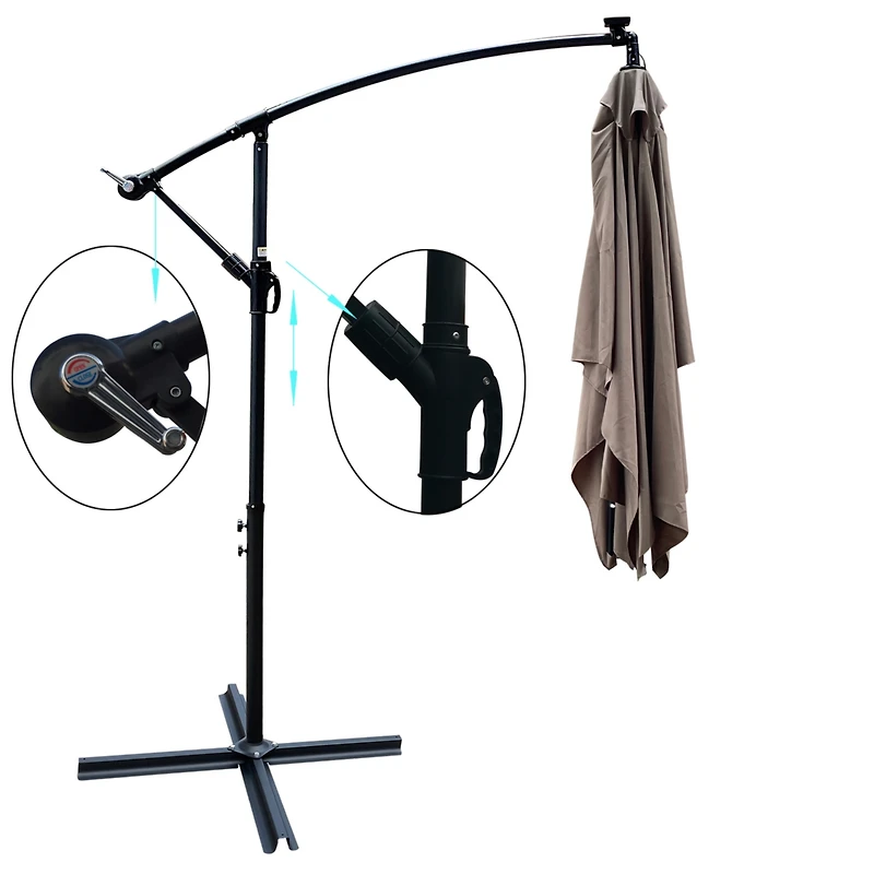 Solar Powered Led Patio Umbrella, 8 Ribs