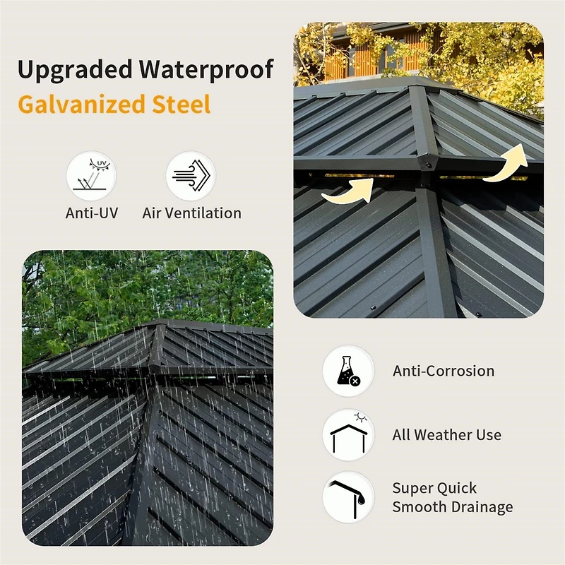 Streamdale 10' X 14' Hardtop Gazebo, Aluminum Metal Gazebo