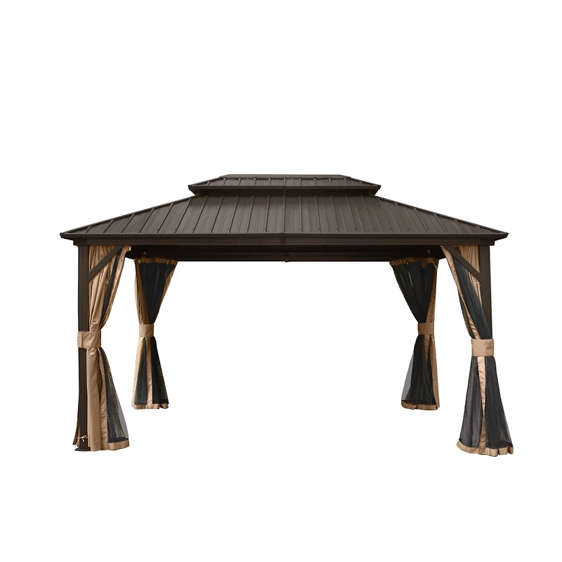 Streamdale 10'x12' Hardtop Metal Gazebo with Double Roof