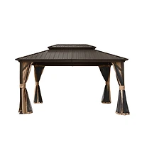 Streamdale 10'x12' Hardtop Metal Gazebo with Double Roof
